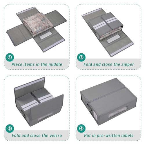 Bed Sheet Storage Organizer Set for Linen Closet