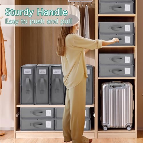 Bed Sheet Storage Organizer Set for Linen Closet