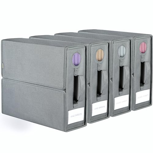 Voova Bed Sheet Organizers - 4 Pack, Grey