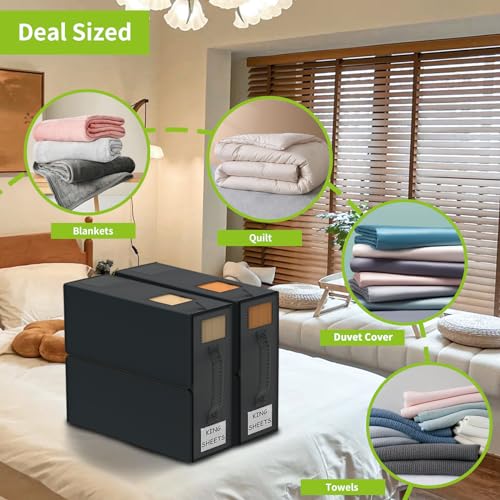 Foldable Bed Sheet Storage Organizers - Set of 4