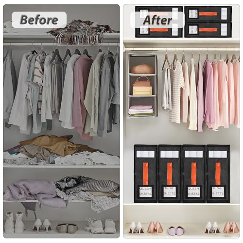 Fabric Storage Boxes for Bed Linens - Set of 2