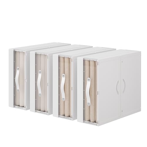 4 Pack Bed Sheet Organizers with Handle, Foldable Container