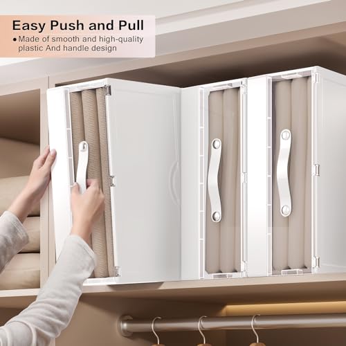 4 Pack Bed Sheet Organizers with Handle, Foldable Container