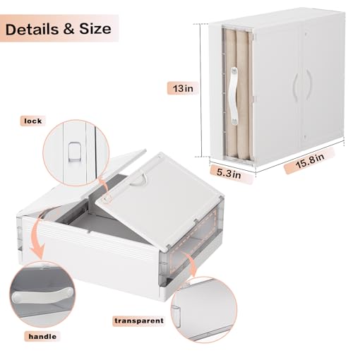 4 Pack Bed Sheet Organizers with Handle, Foldable Container