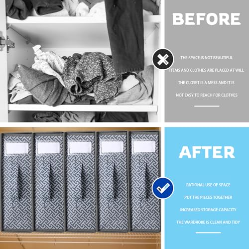 5 Piece Bed Sheet Organizer Storage Box, Linen Closet Organizer