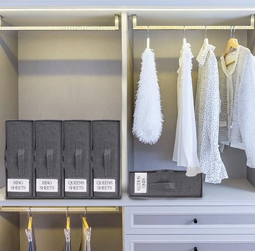 FARZHI Bed Sheet Storage Set, 4 Pack Organizer