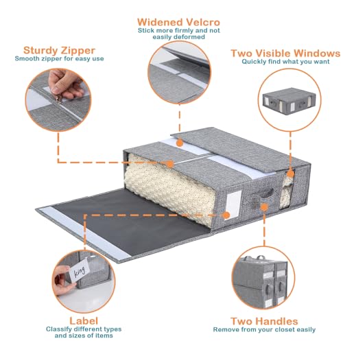 Foldable Linen Bed Sheet Organizer Set in Grey