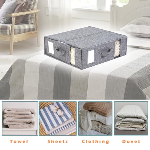 Foldable Linen Bed Sheet Organizer Set in Grey