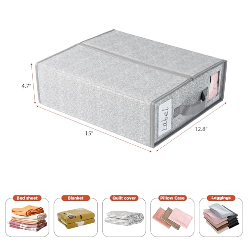 Foldable Bed Sheet Organizers Set, 3 Pack Container