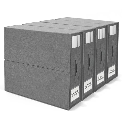 4 Pack Foldable Bed Sheet Organizers (Queen & King)