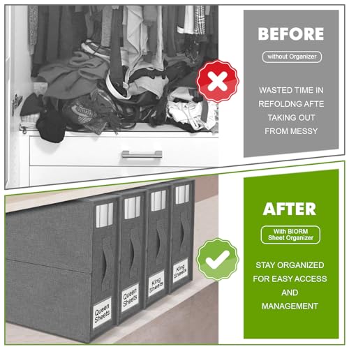 4 Pack Foldable Bed Sheet Organizers (Queen & King)
