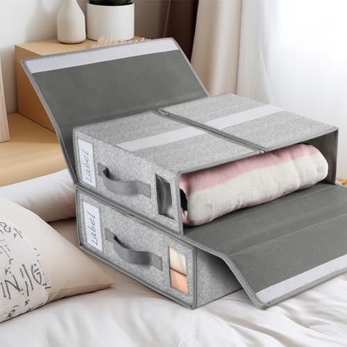 Foldable Bed Sheet Organizers Set, 3 Pack Container