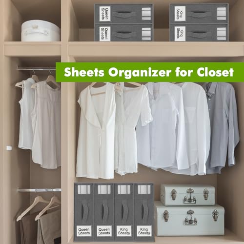 4 Pack Foldable Bed Sheet Organizers (Queen & King)