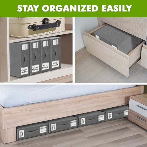 4 Pack Foldable Bed Sheet Organizers (Queen & King)