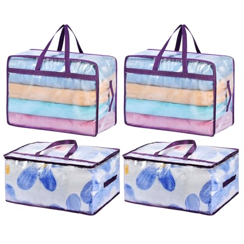 Clear 20 Gallon Oversized Blanket Storage Bags 4-Pack