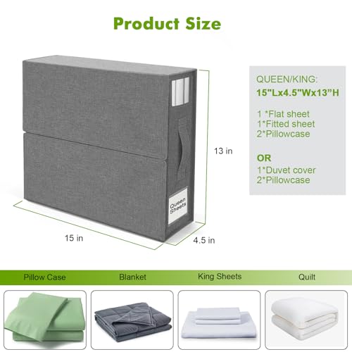 4 Pack Foldable Bed Sheet Organizers (Queen & King)