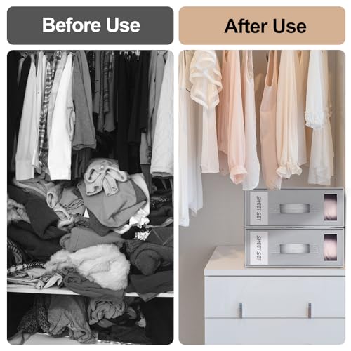 Foldable Fabric Storage Bins for Bedding, Closet Organization