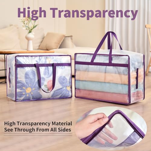 Clear 20 Gallon Oversized Blanket Storage Bags 4-Pack