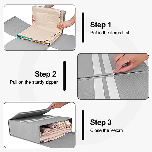 Foldable Fabric Storage Bins for Bedding, Closet Organization