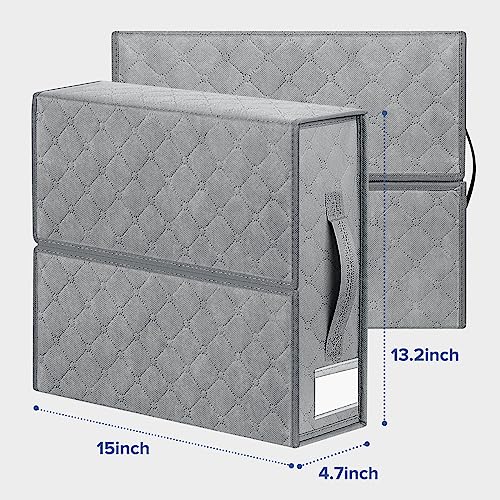 Grey Bed Sheet Organizer and Storage Bins - 4 Pack
