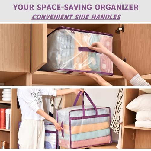 Clear 20 Gallon Oversized Blanket Storage Bags 4-Pack