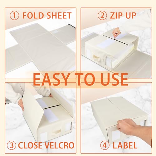 MISSSEND 4-Pack Foldable Bed Sheet Organizer Set