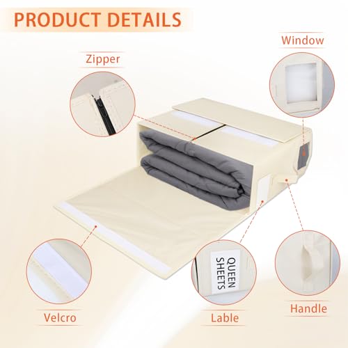 MISSSEND 4-Pack Foldable Bed Sheet Organizer Set