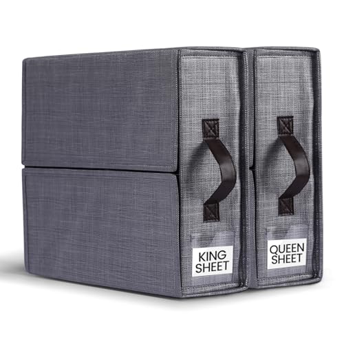 2PACK Bed Sheet Organizer for Queen&King Size, Closet Organization