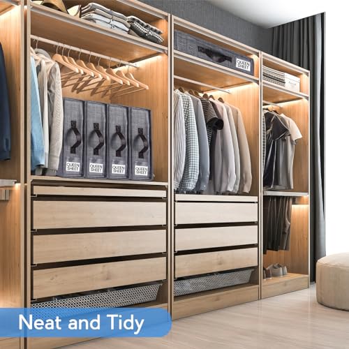 2PACK Bed Sheet Organizer for Queen&King Size, Closet Organization
