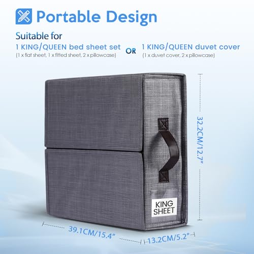 2PACK Bed Sheet Organizer for Queen&King Size, Closet Organization