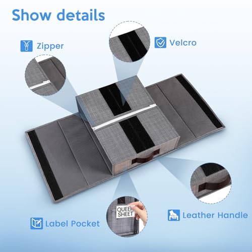 2PACK Bed Sheet Organizer for Queen&King Size, Closet Organization