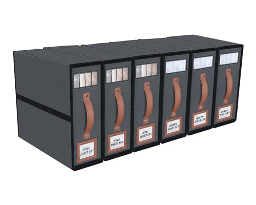 6 Pack SortWave Linen Closet Organizer, Black