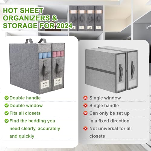 2 Pack Linen Closet Organizers with Windows & Handles