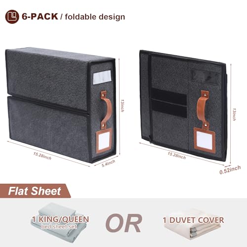 6 Pack SortWave Linen Closet Organizer, Black