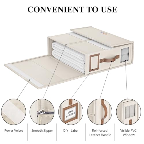 7 Pack Bed Sheet Organizers: Foldable Linen Closet Storage