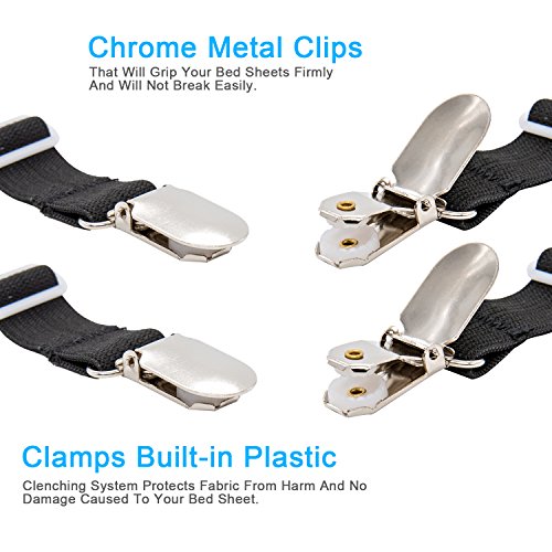 Adjustable Sheet Fasteners for Bed and Sofa (Set of 4)