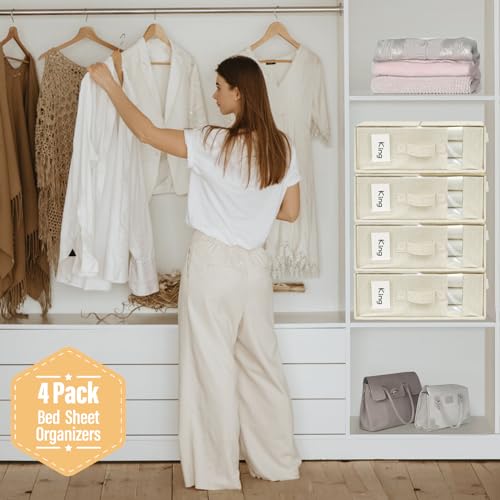 Foldable Cube Bed Sheet Organizers, Linen Closet Storage