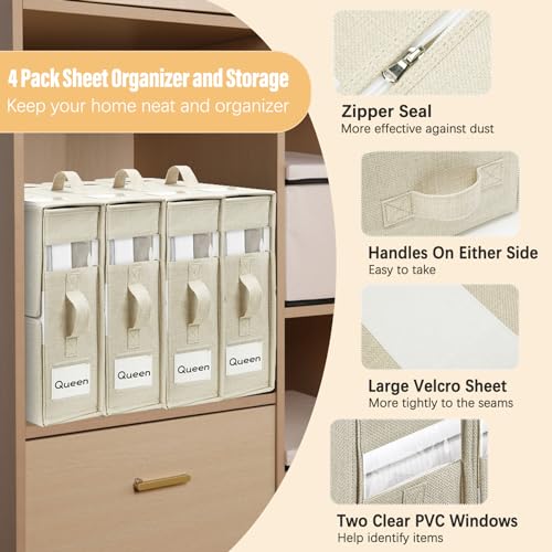 Foldable Cube Bed Sheet Organizers, Linen Closet Storage