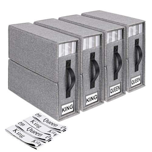 4-Pack Linen Closet Organizer Set for Bedding Storage