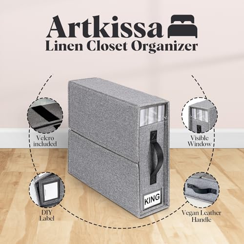 4-Pack Linen Closet Organizer Set for Bedding Storage