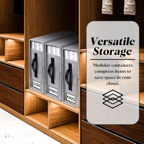 4-Pack Linen Closet Organizer Set for Bedding Storage