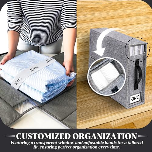 4-Pack Linen Closet Organizer Set for Bedding Storage