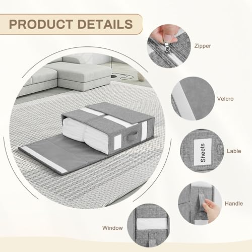 2 Pack Linen Closet Organizers with Window Label