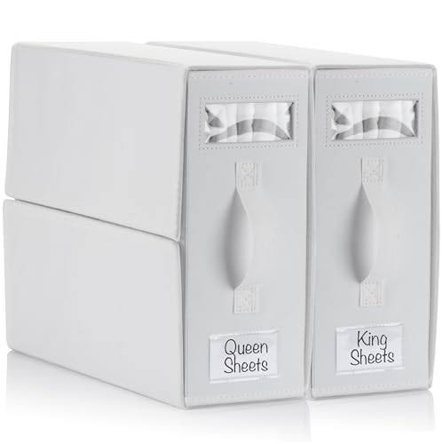 Set of 2 Foldable Linen Bed Sheet Organizers