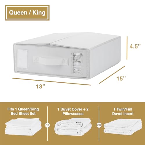 Set of 2 Foldable Linen Bed Sheet Organizers