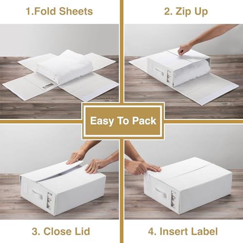 Set of 2 Foldable Linen Bed Sheet Organizers