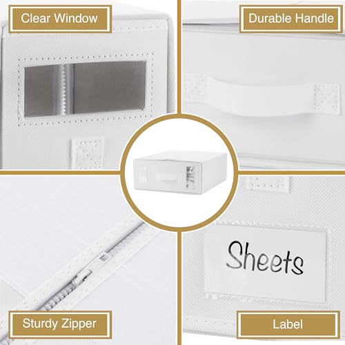 Set of 2 Foldable Linen Bed Sheet Organizers