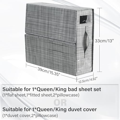 4 Pack Bedding Storage Boxes for Sheets and Linens