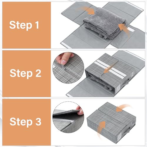 4 Pack Bedding Storage Boxes for Sheets and Linens