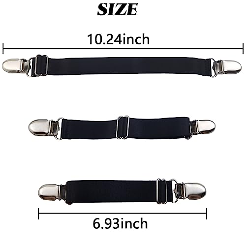 Adjustable Elastic Bed Sheet Grippers Straps Set